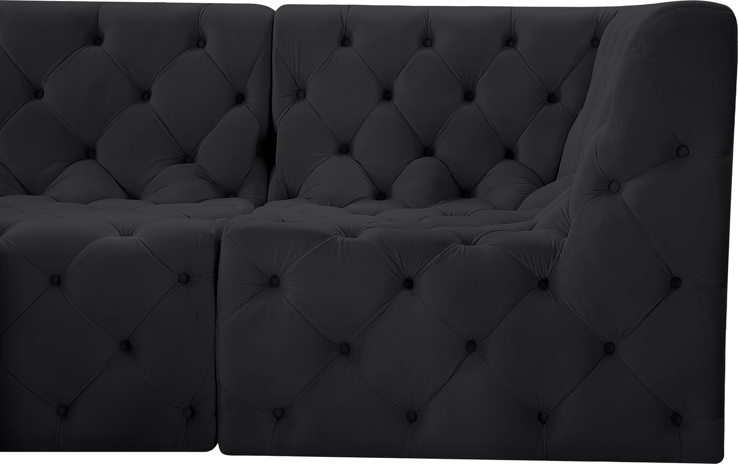 luna black velvet modular sectional sec4a