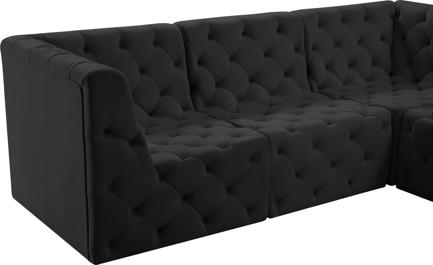 luna black velvet modular sectional sec4a