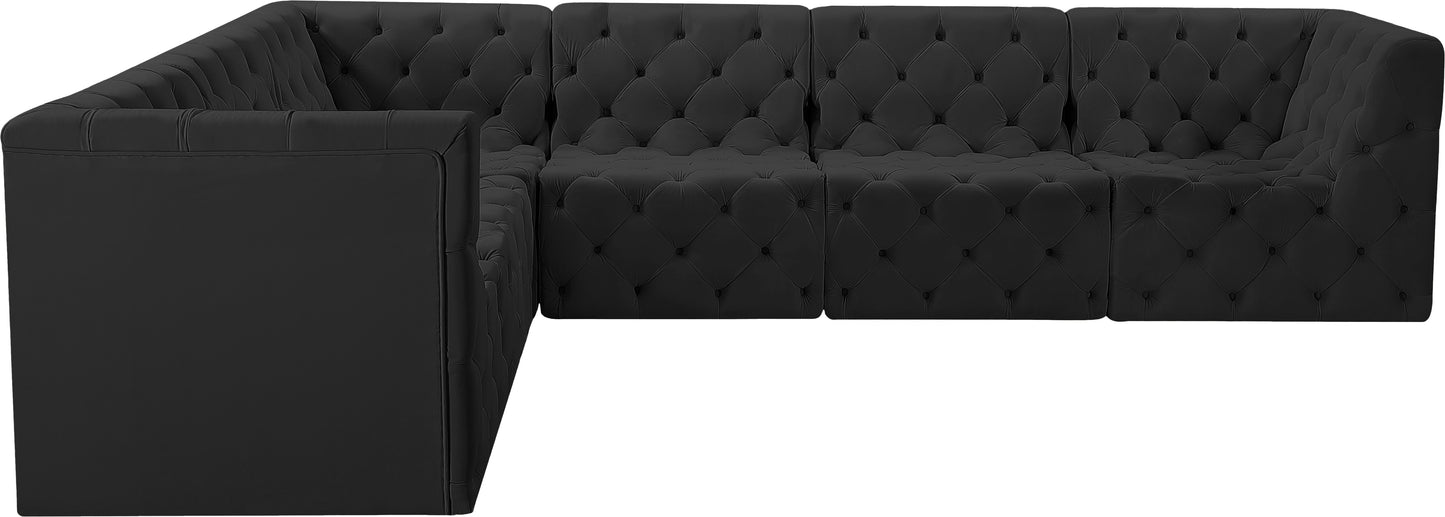 luna black velvet modular sectional sec6a