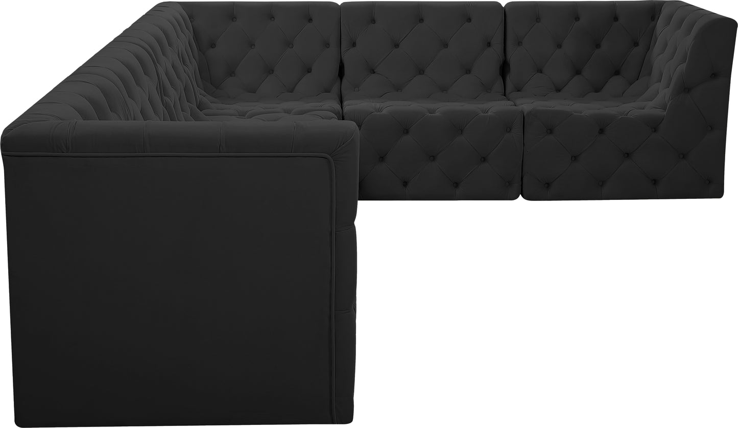 luna black velvet modular sectional sec6a