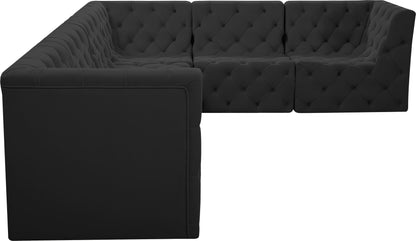 Luna Black Velvet Modular Sectional Sec6A