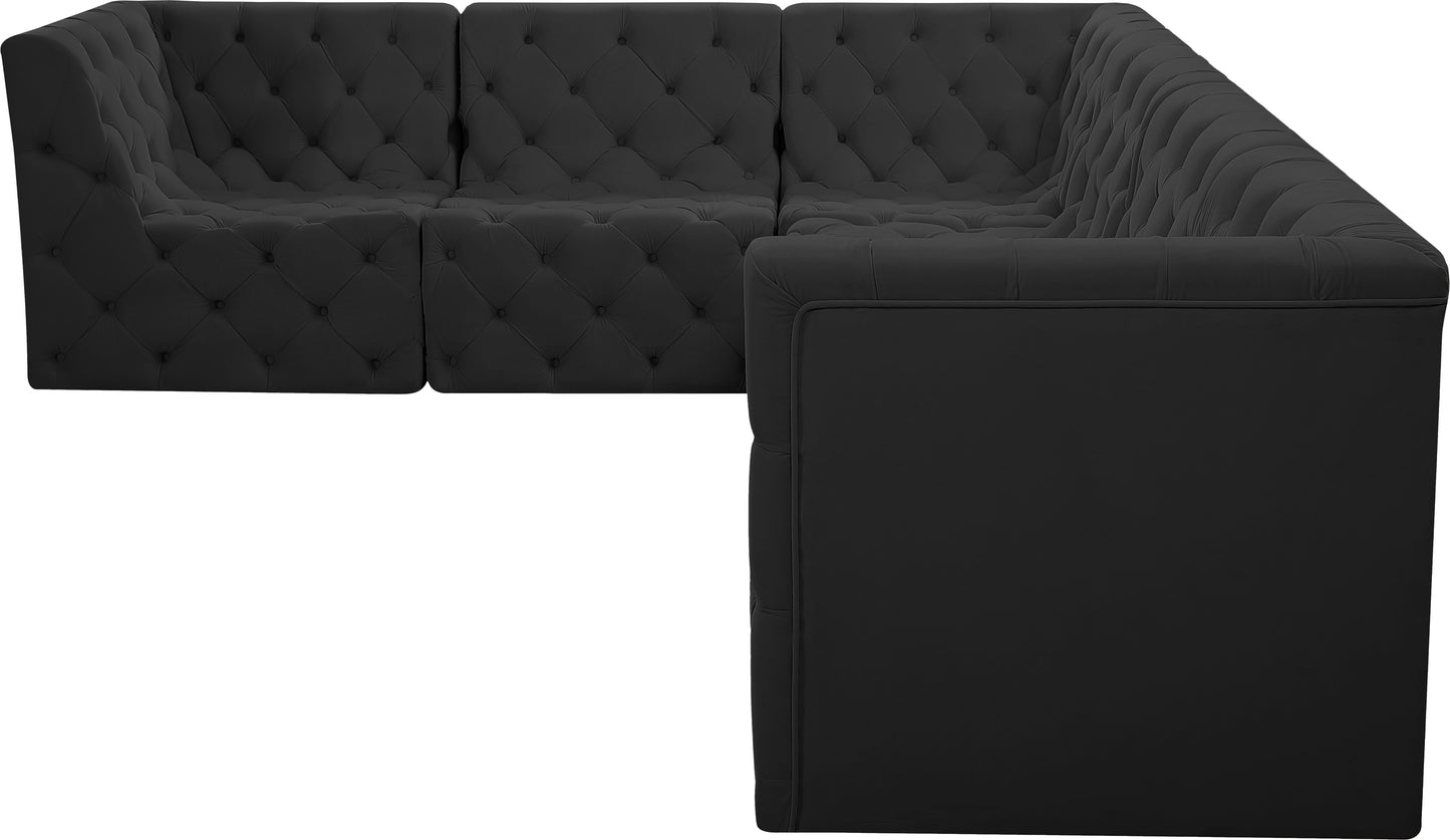 luna black velvet modular sectional sec6a