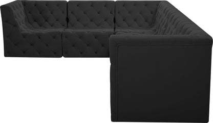 Luna Black Velvet Modular Sectional Sec6A