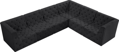 Luna Black Velvet Modular Sectional Sec6A