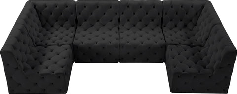 Luna Black Velvet Modular Sectional Sec6B
