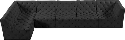 Luna Black Velvet Modular Sectional Sec6C