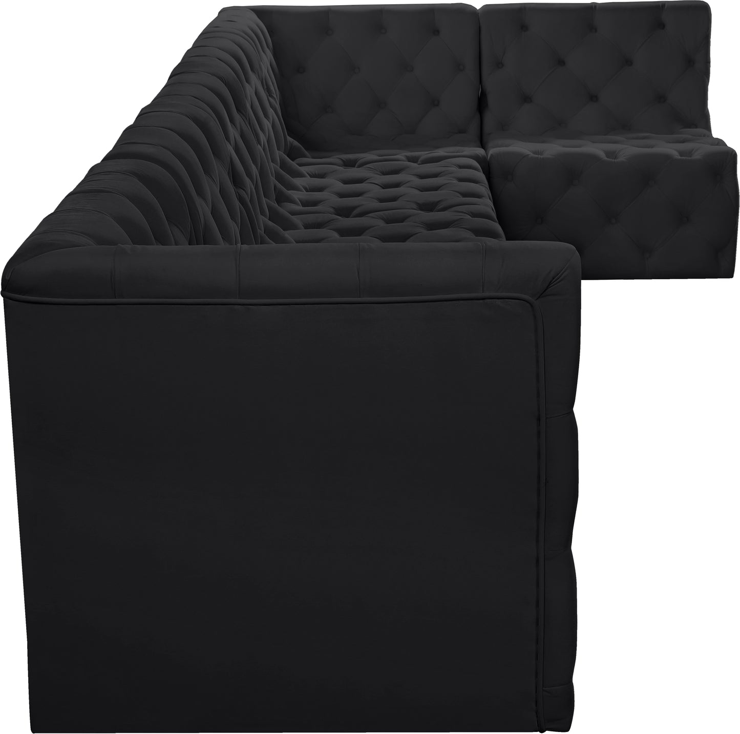 luna black velvet modular sectional sec6c