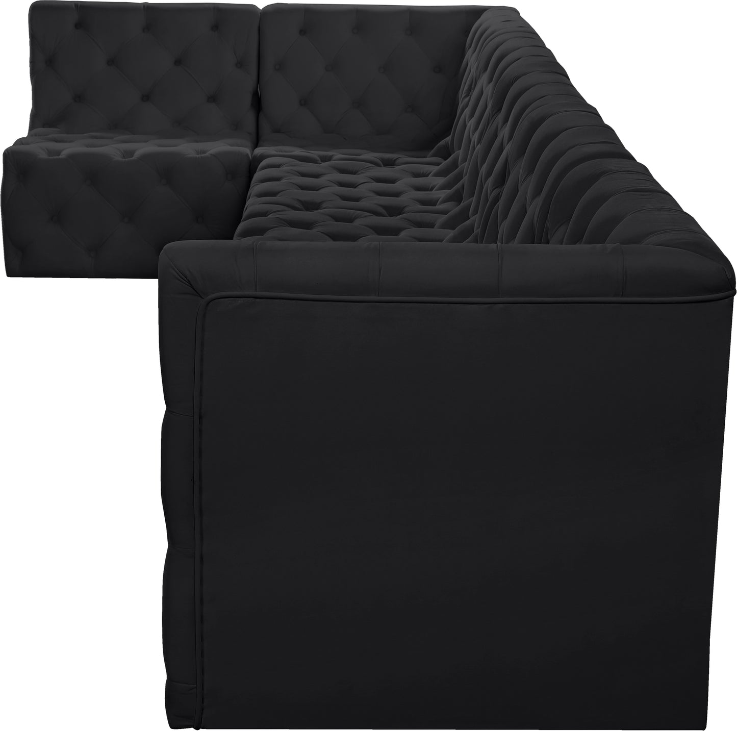 luna black velvet modular sectional sec6c