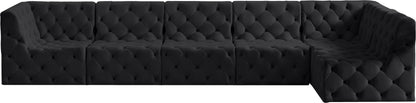 Luna Black Velvet Modular Sectional Sec6C