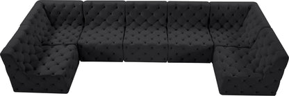 Luna Black Velvet Modular Sectional Sec7A