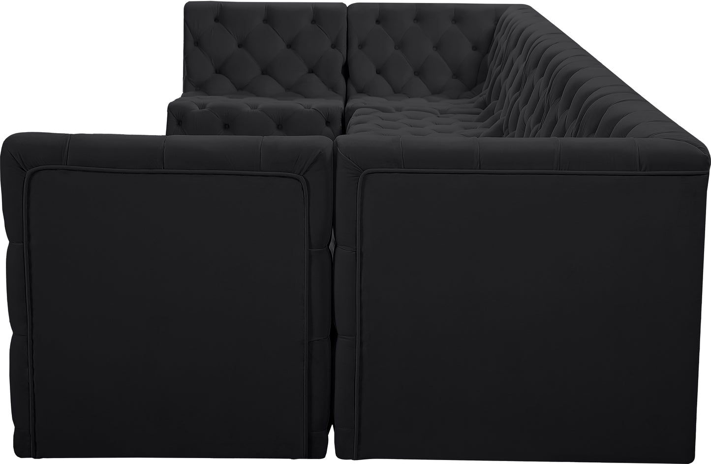 luna black velvet modular sectional sec7a