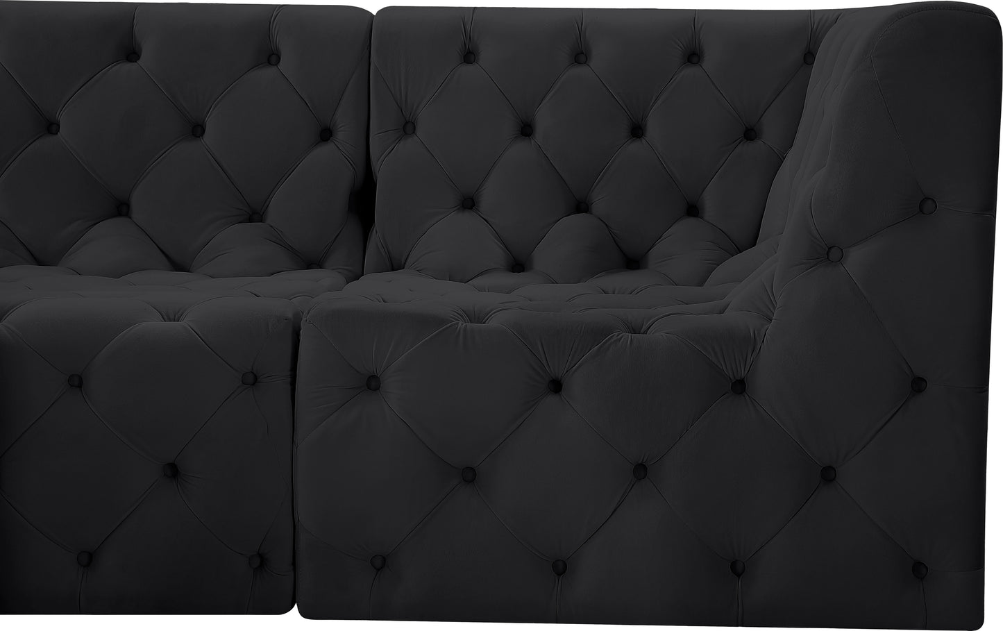 luna black velvet modular sectional sec7a