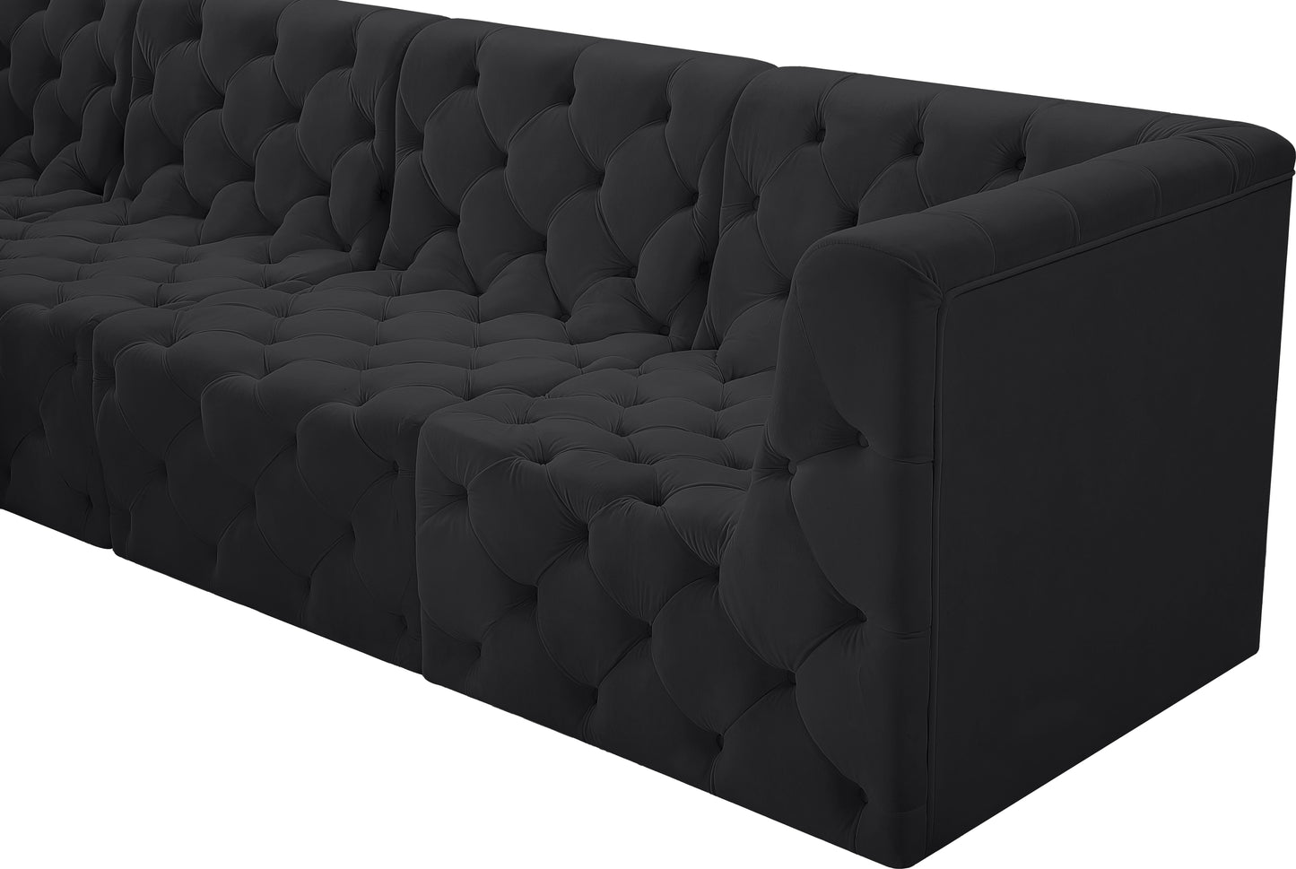 luna black velvet modular sectional sec7a