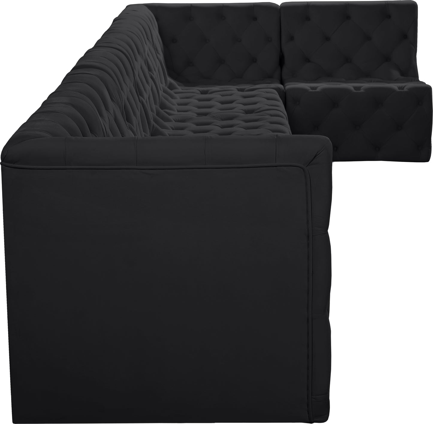 luna black velvet modular sectional sec7b