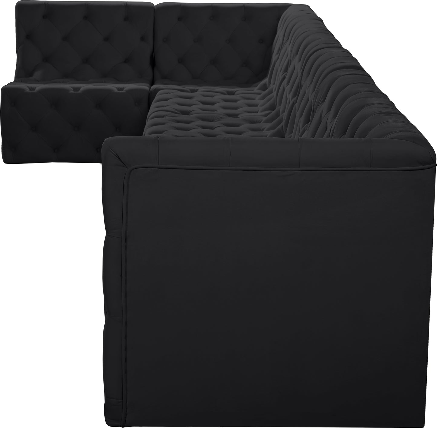 luna black velvet modular sectional sec7b