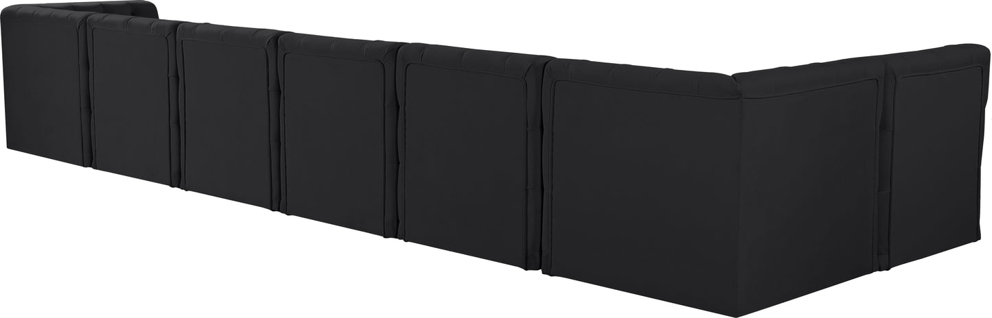 luna black velvet modular sectional sec7b