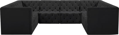 Luna Black Velvet Modular Sectional Sec8A