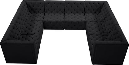 Luna Black Velvet Modular Sectional Sec8A