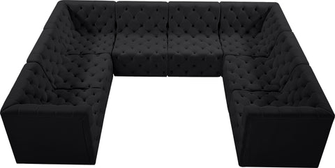 Luna Black Velvet Modular Sectional Sec8A