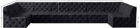 Luna Black Velvet Modular Sectional Sec8B