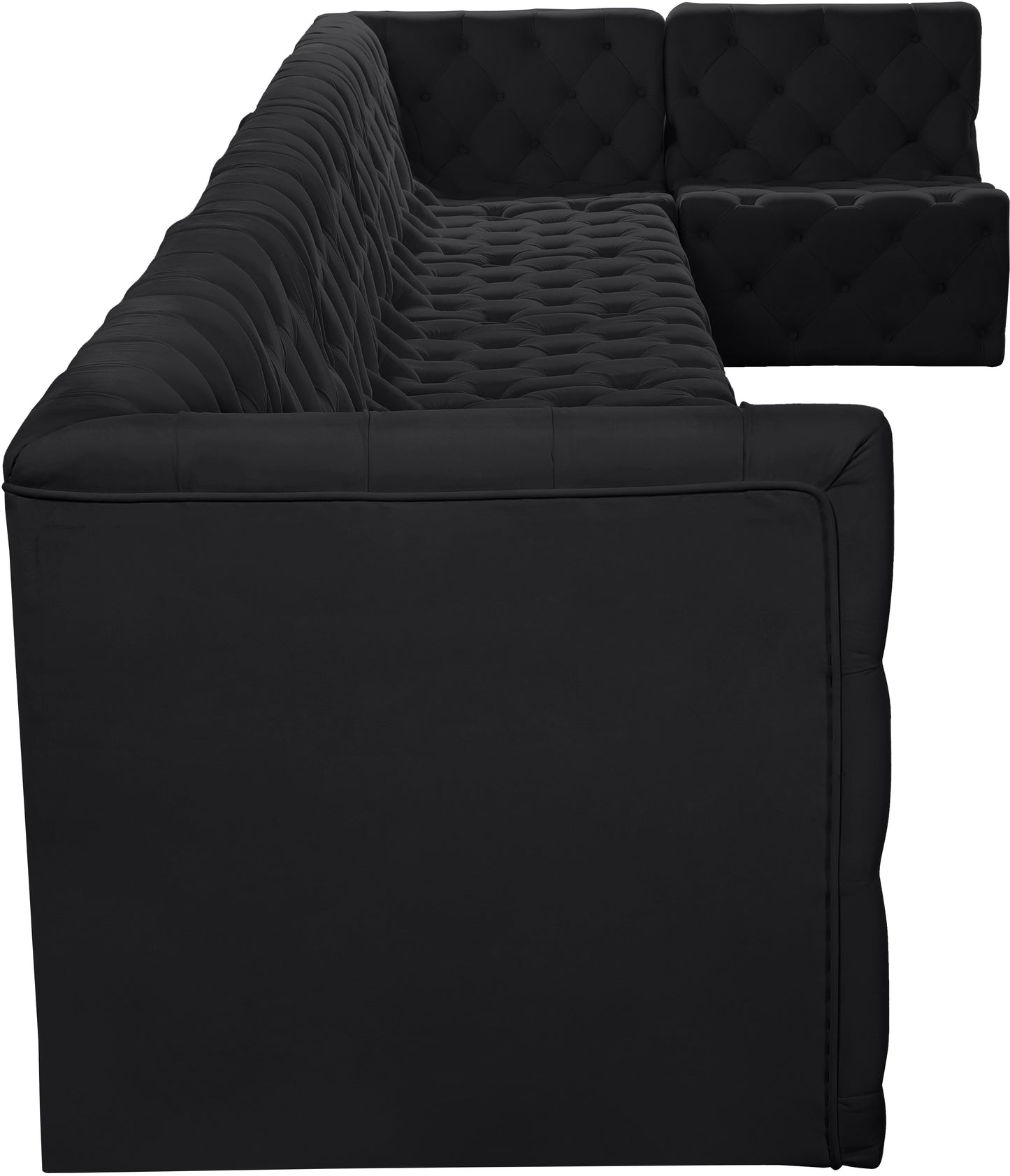 luna black velvet modular sectional sec8c