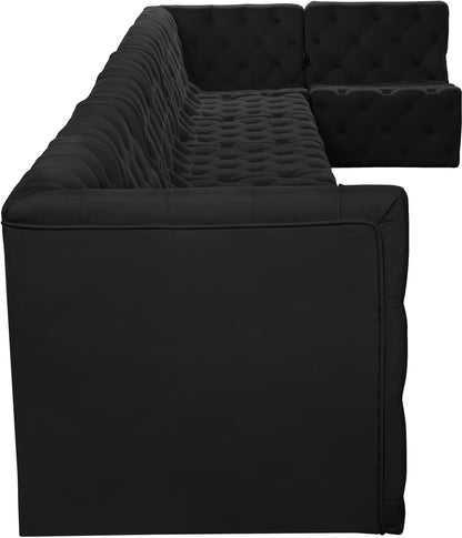 Luna Black Velvet Modular Sectional Sec8C