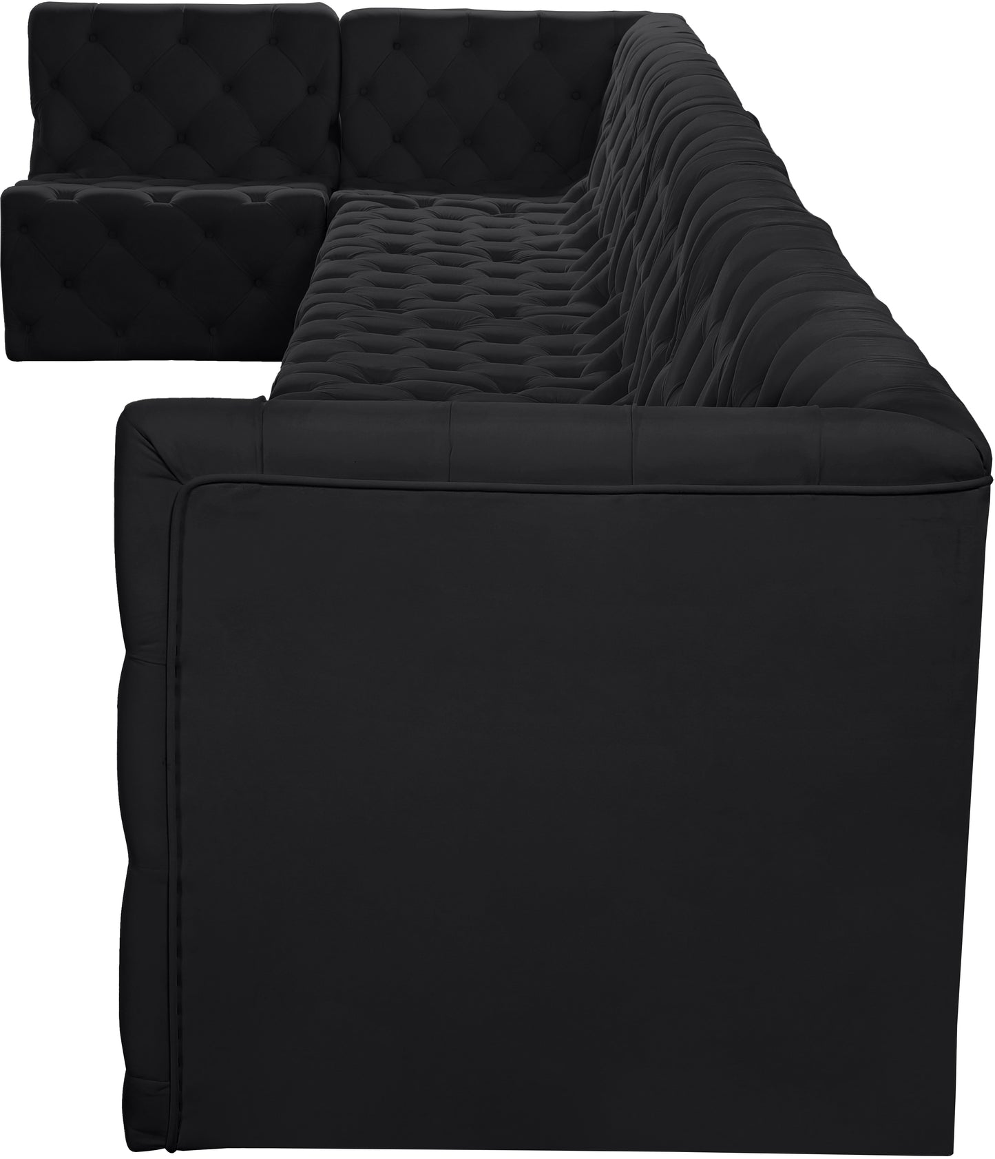 luna black velvet modular sectional sec8c