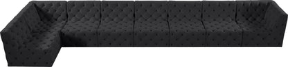 Luna Black Velvet Modular Sectional Sec8C