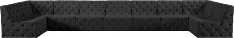 Luna Black Velvet Modular Sectional Sec9A