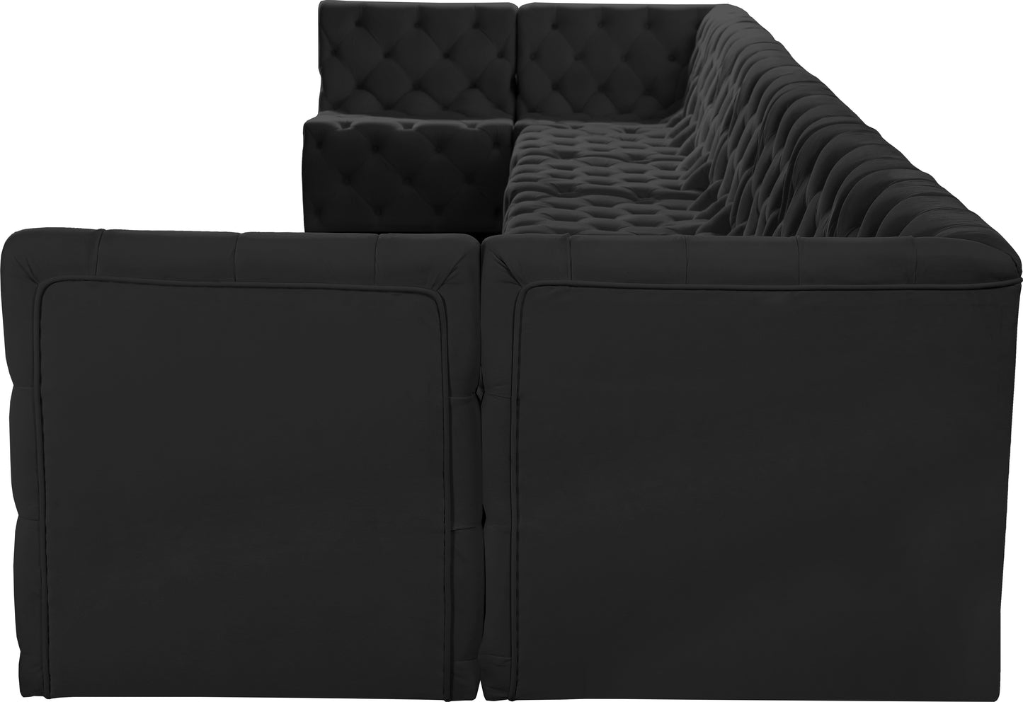 luna black velvet modular sectional sec9a