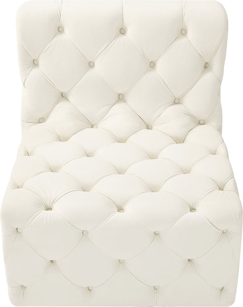 Luna Cream Velvet Armless Chair Armless