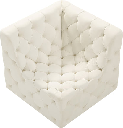 Luna Cream Velvet Corner Chair Corner