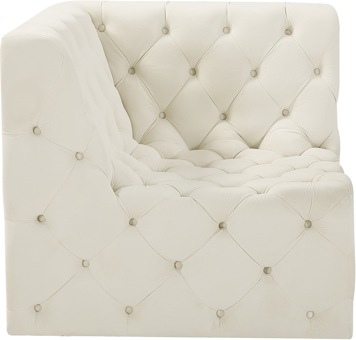 luna cream velvet corner chair corner