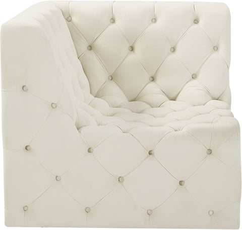 Luna Cream Velvet Corner Chair Corner
