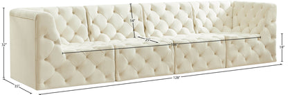 Luna Cream Velvet Modular Sofa S128