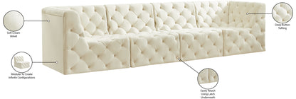 Luna Cream Velvet Modular Sofa S128