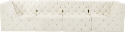 Luna Cream Velvet Modular Sofa S128