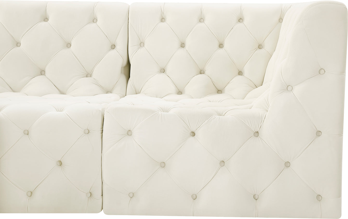 luna cream velvet modular sofa s128