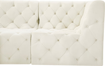 Luna Cream Velvet Modular Sofa S128