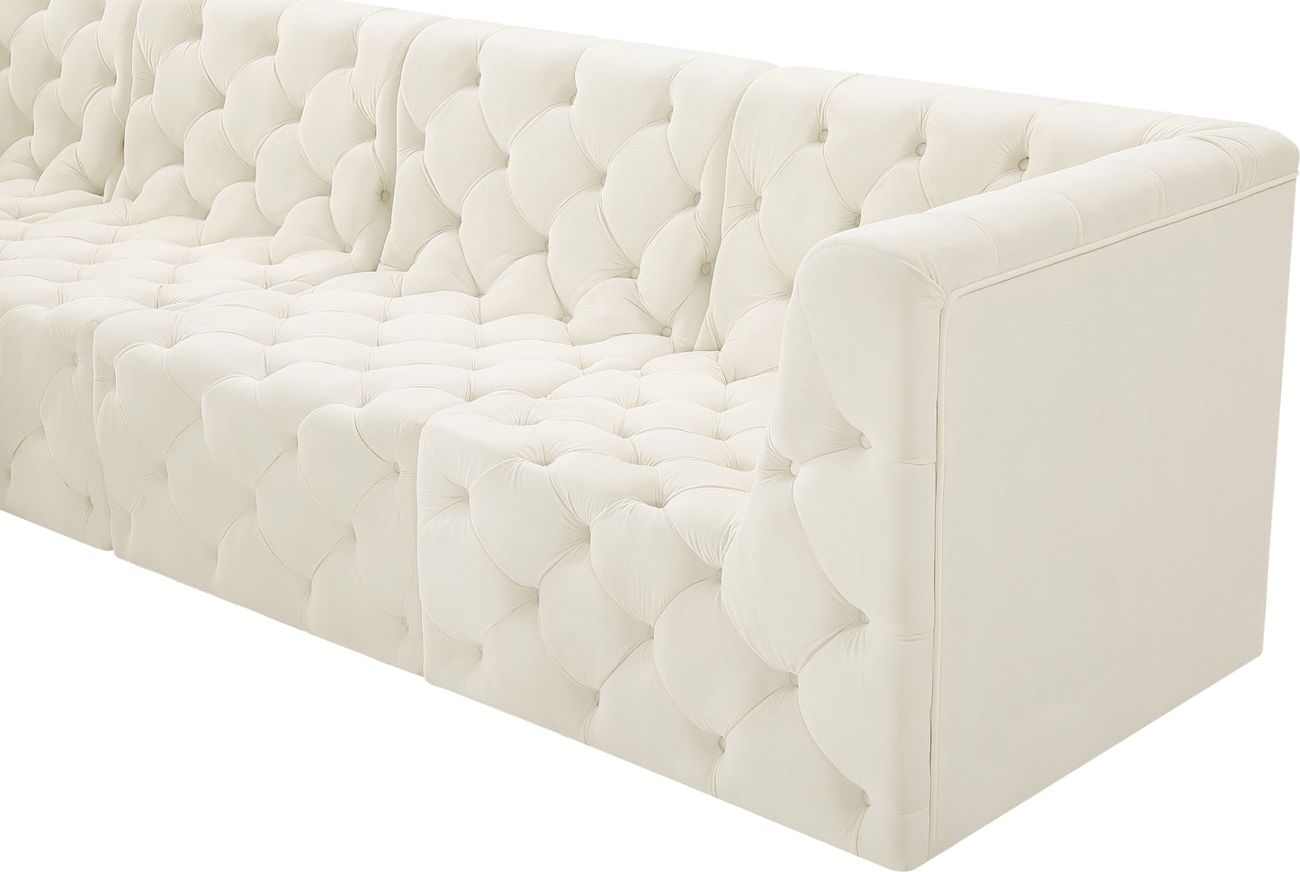 luna cream velvet modular sofa s128