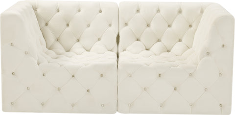 Luna Cream Velvet Modular Sofa S70