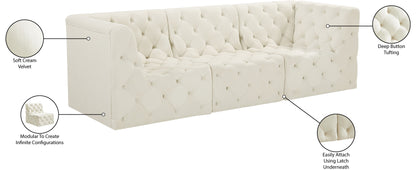 Luna Cream Velvet Modular Sofa S99