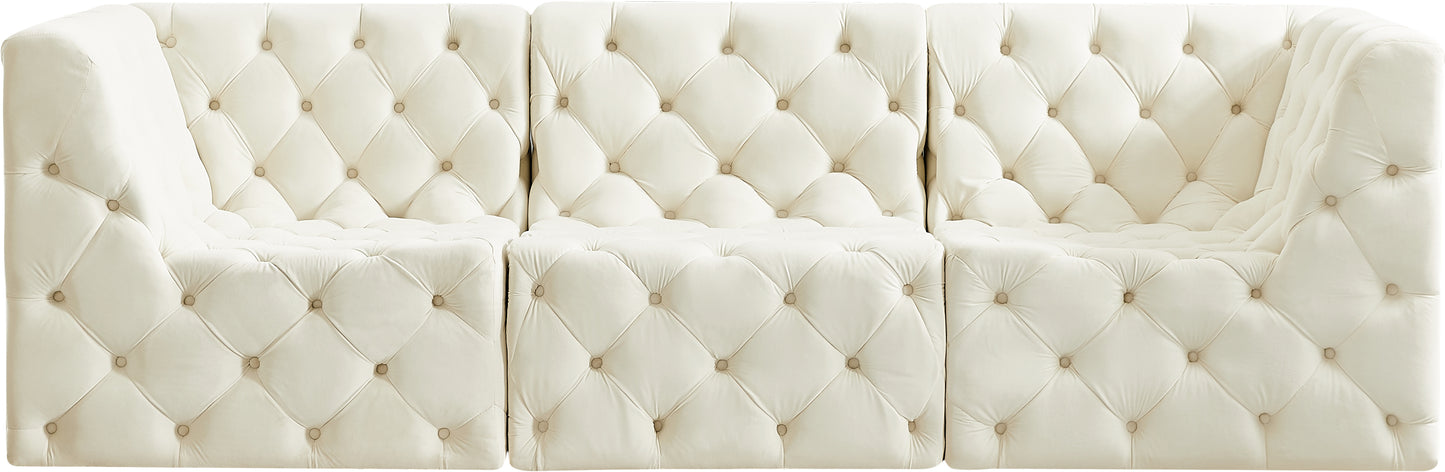 luna cream velvet modular sofa s99