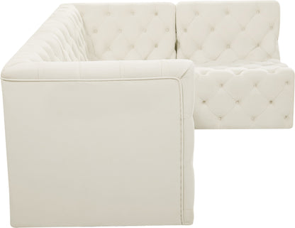 Luna Cream Velvet Modular Sectional Sec4A