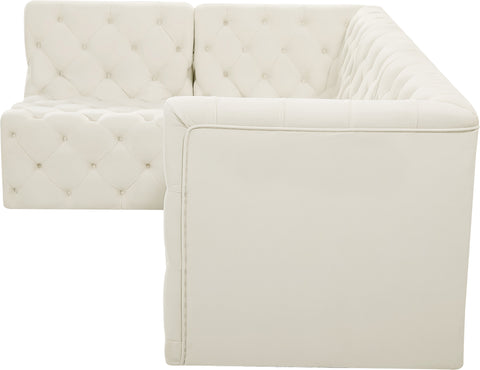 Luna Cream Velvet Modular Sectional Sec4A
