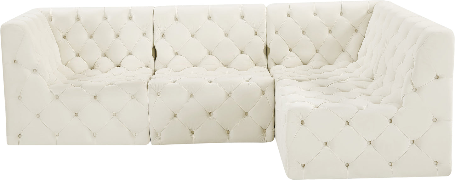 luna cream velvet modular sectional sec4a