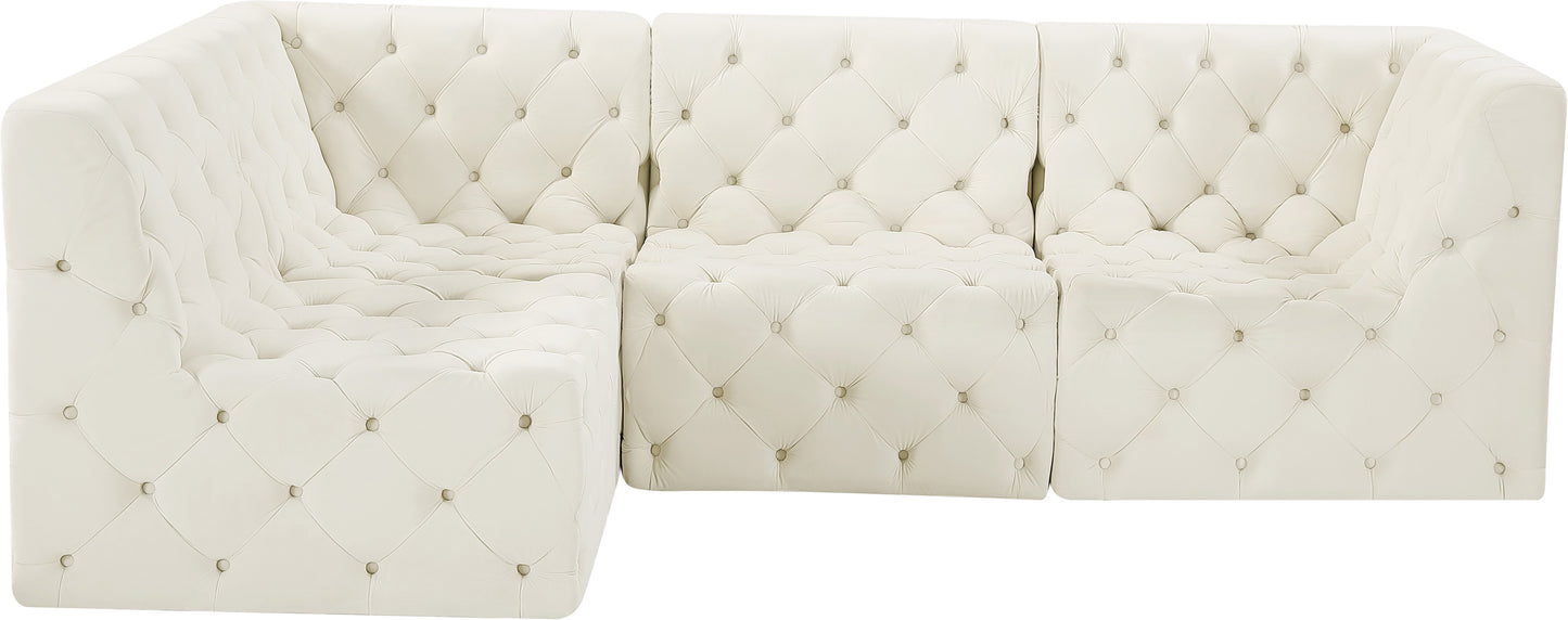 luna cream velvet modular sectional sec4a