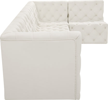 Luna Cream Velvet Modular Sectional Sec5A