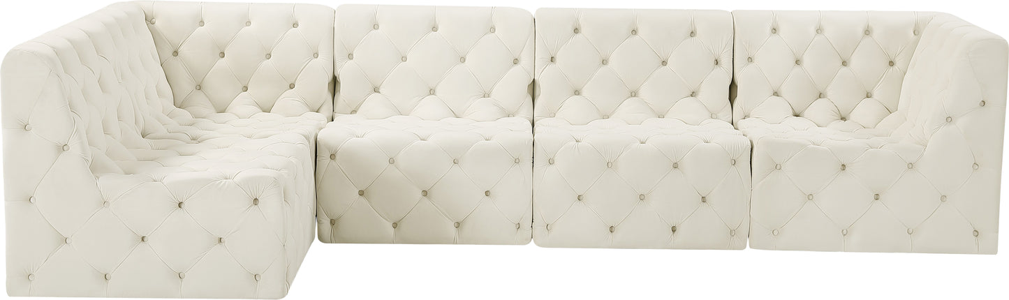 luna cream velvet modular sectional sec5a