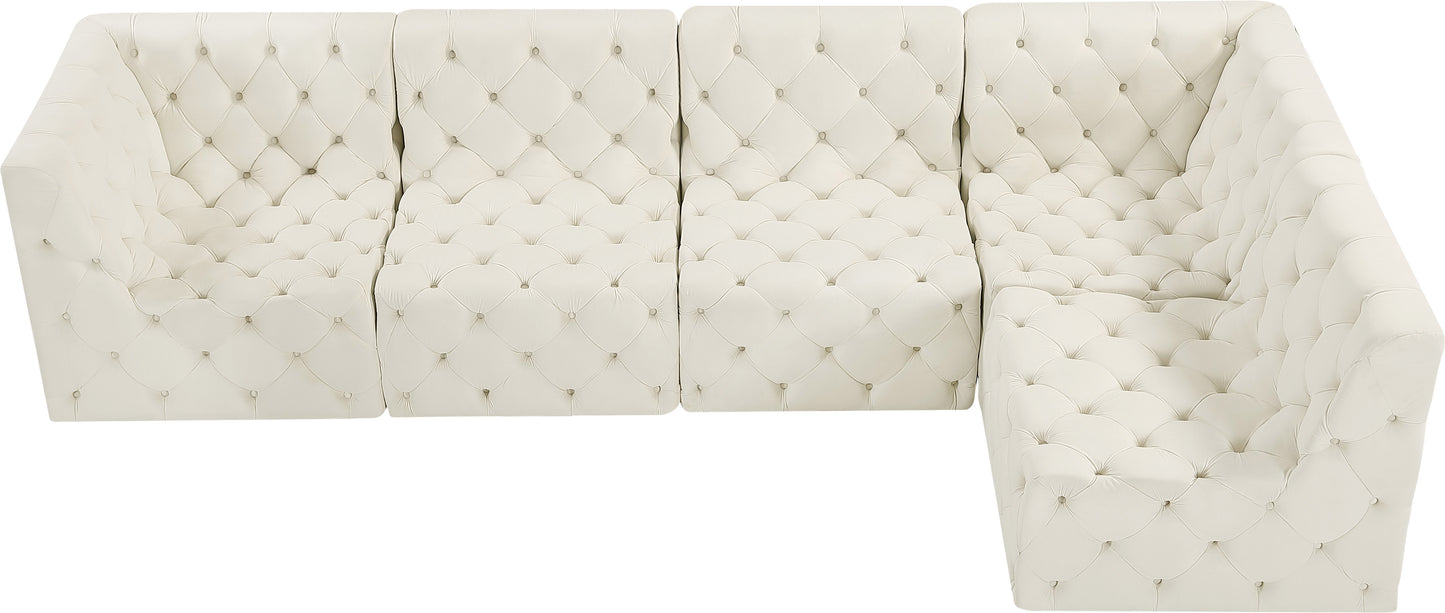 luna cream velvet modular sectional sec5a